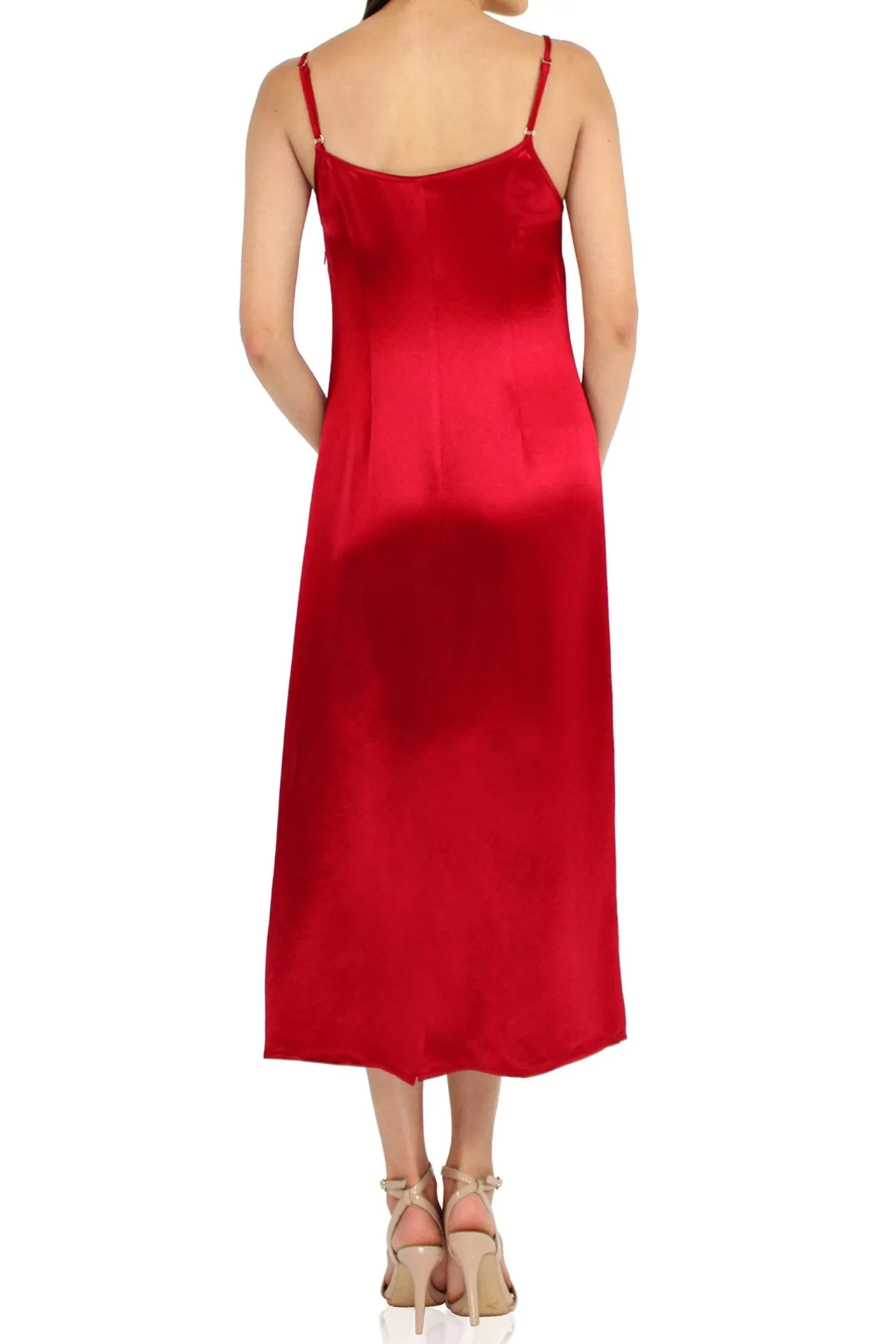 Slip Midi Dress In Red