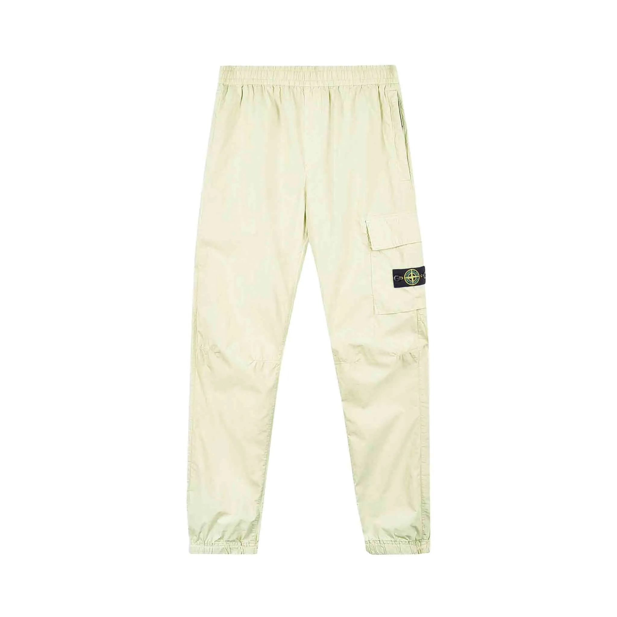 Stone Island Junior Cotton/ Polyester Cargo Trousers in Ecru