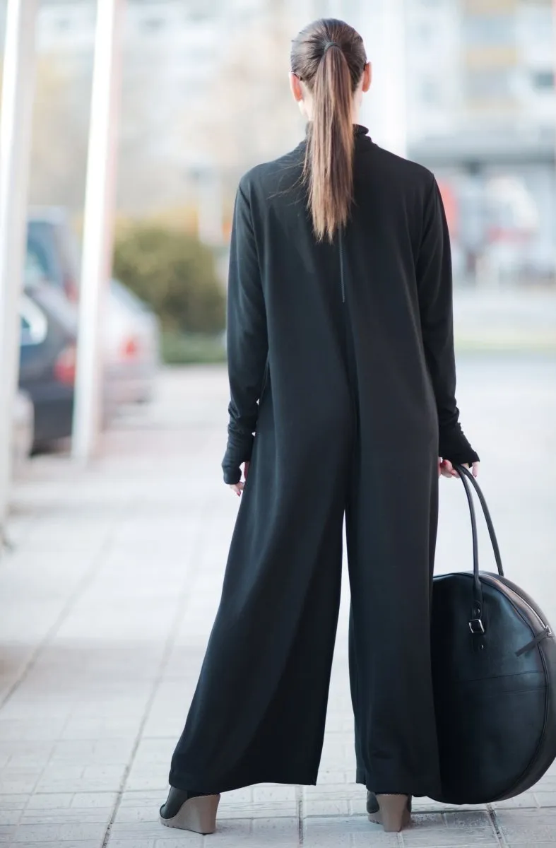 Turtleneck Black Jumpsuit OLIVIA