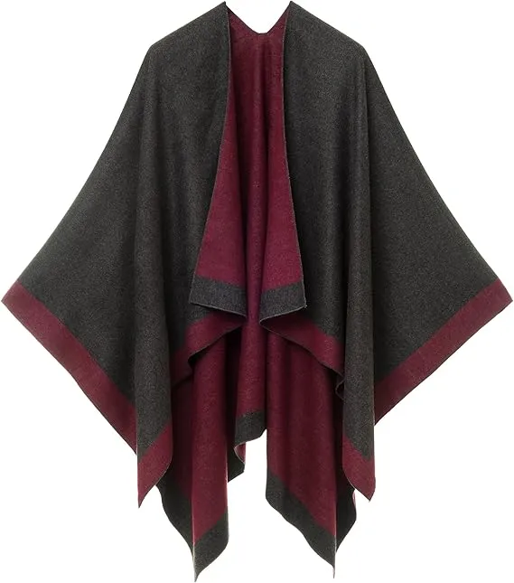 US Luxurious Knit Sweater Poncho Cardigan