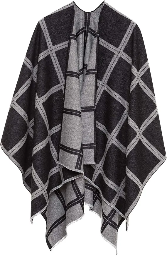 US Luxurious Knit Sweater Poncho Cardigan