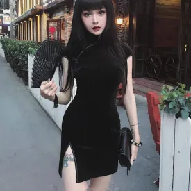 VenusFox Velvet Chinese Cheongsam Harajuku Sexy Dress