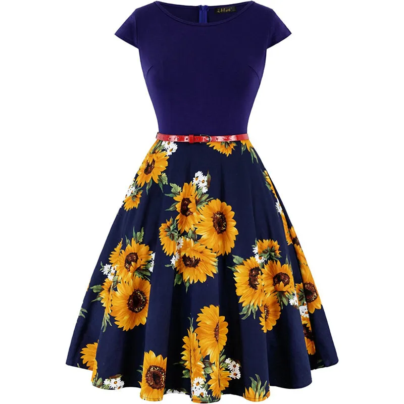 VenusFox Vintage Retro 50s Floral Pin up dress