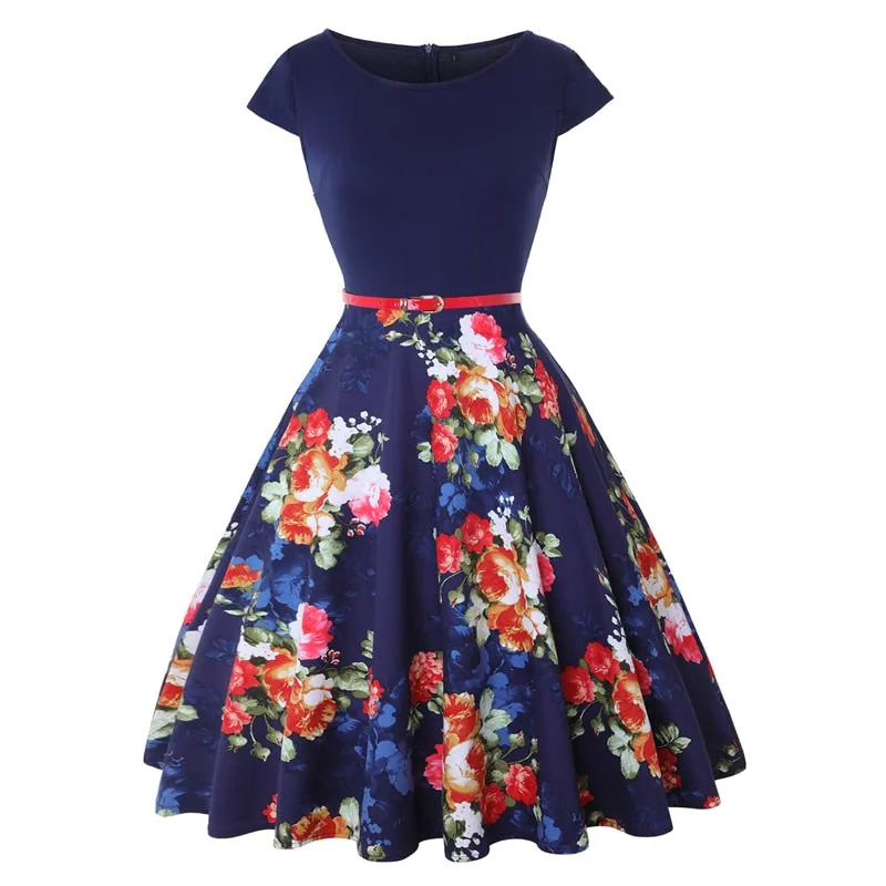 VenusFox Vintage Retro 50s Floral Pin up dress