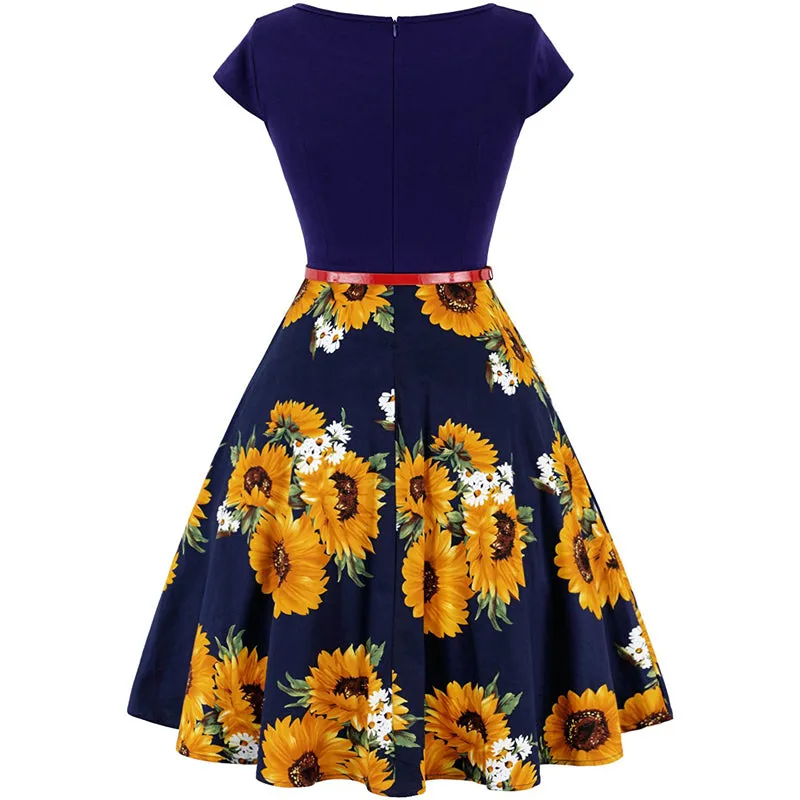 VenusFox Vintage Retro 50s Floral Pin up dress