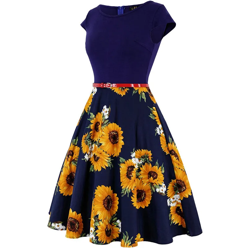 VenusFox Vintage Retro 50s Floral Pin up dress