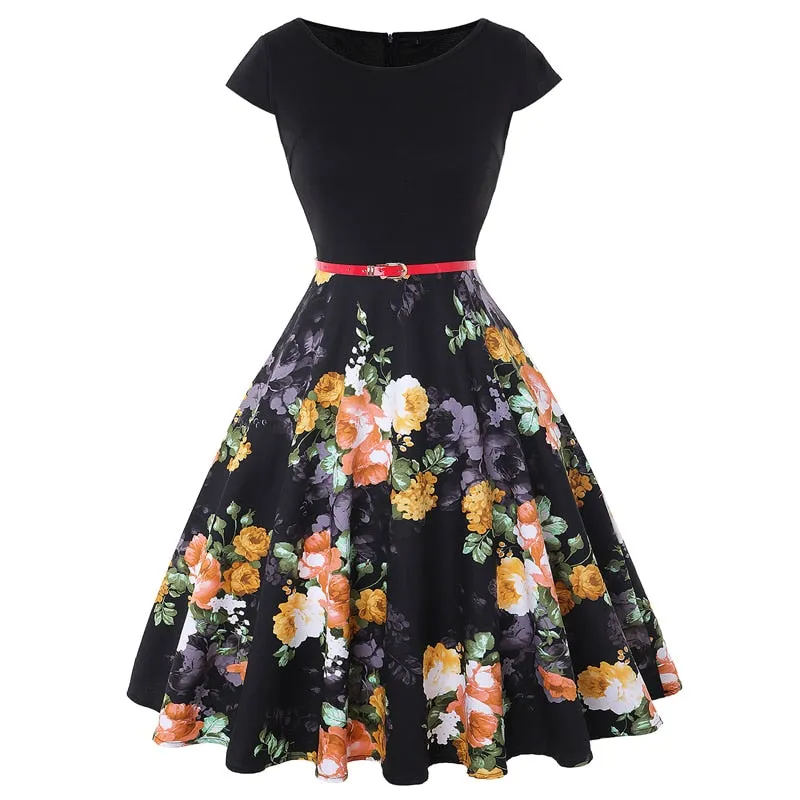 VenusFox Vintage Retro 50s Floral Pin up dress