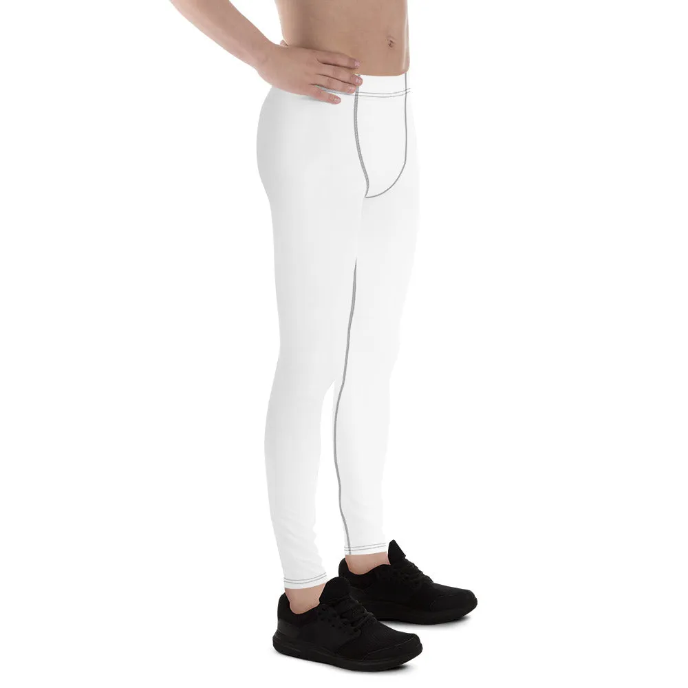 Versatile Movement: Solid Color Athletic Leggings for Men - Snow