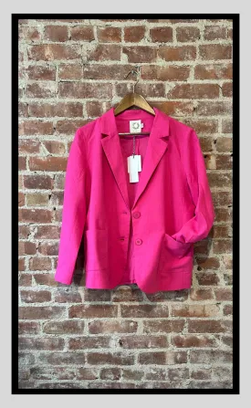 Vibrant Fuchsia Linen Blazer