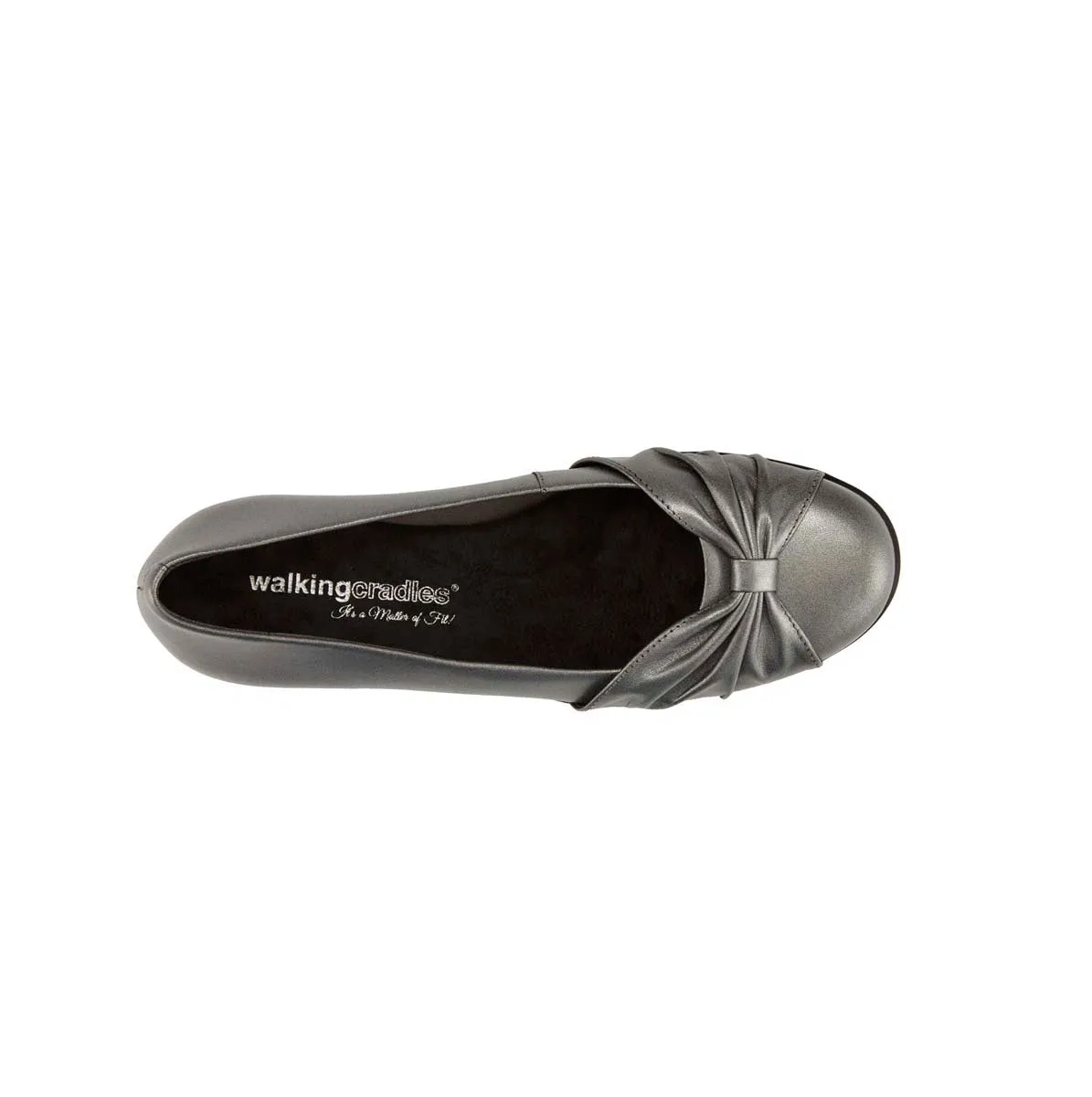 Walking Cradles Wc Fall Women Slip-on Flat In Pewter Metallic Leather