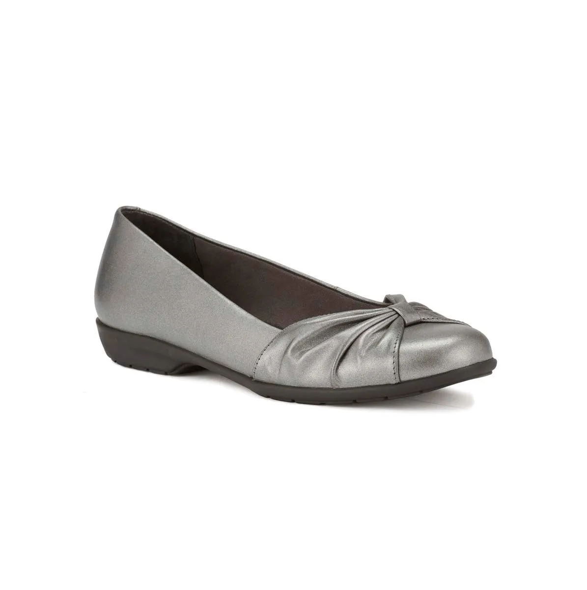 Walking Cradles Wc Fall Women Slip-on Flat In Pewter Metallic Leather