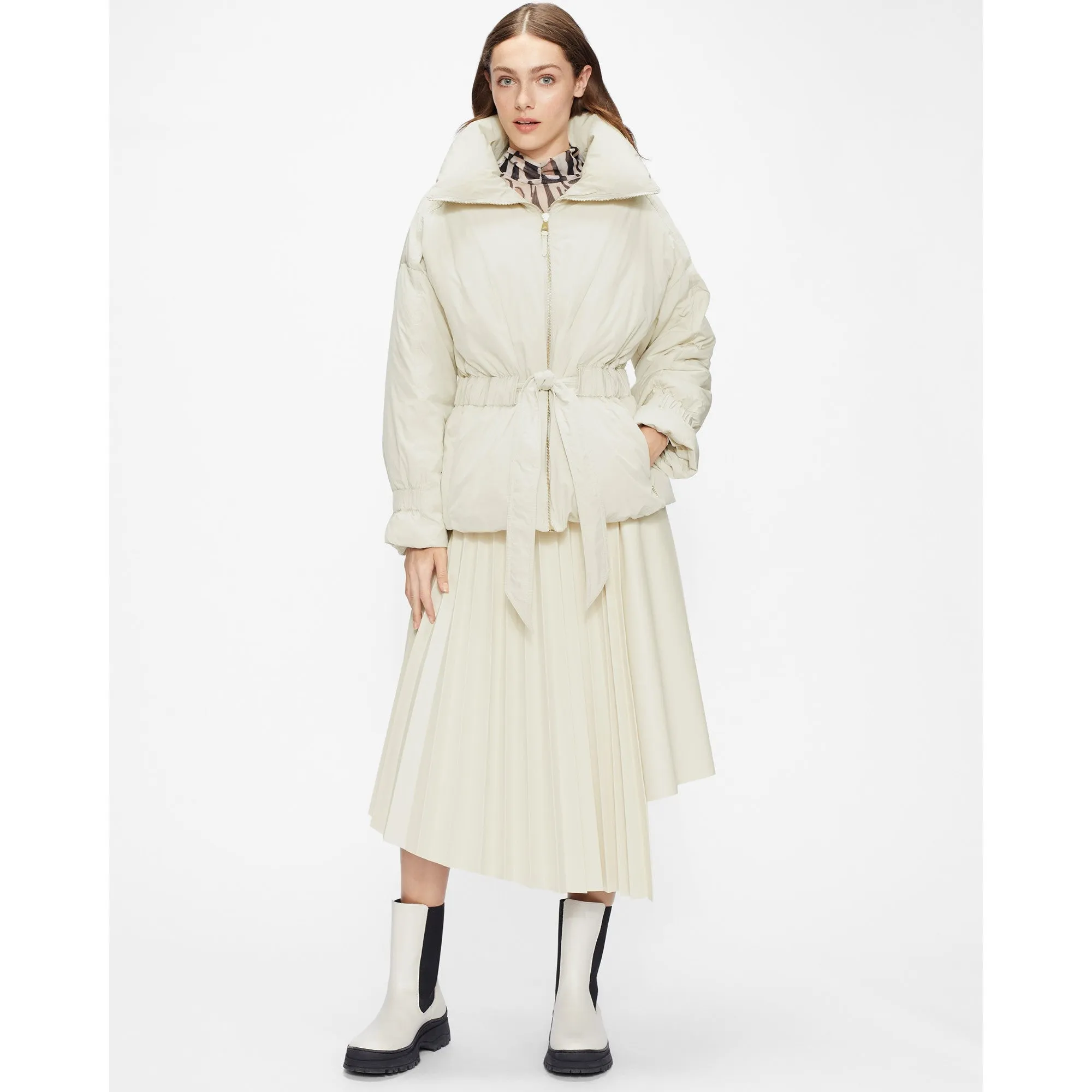 Women Wmo-Alexiii-Belted Puffer Jacket - White