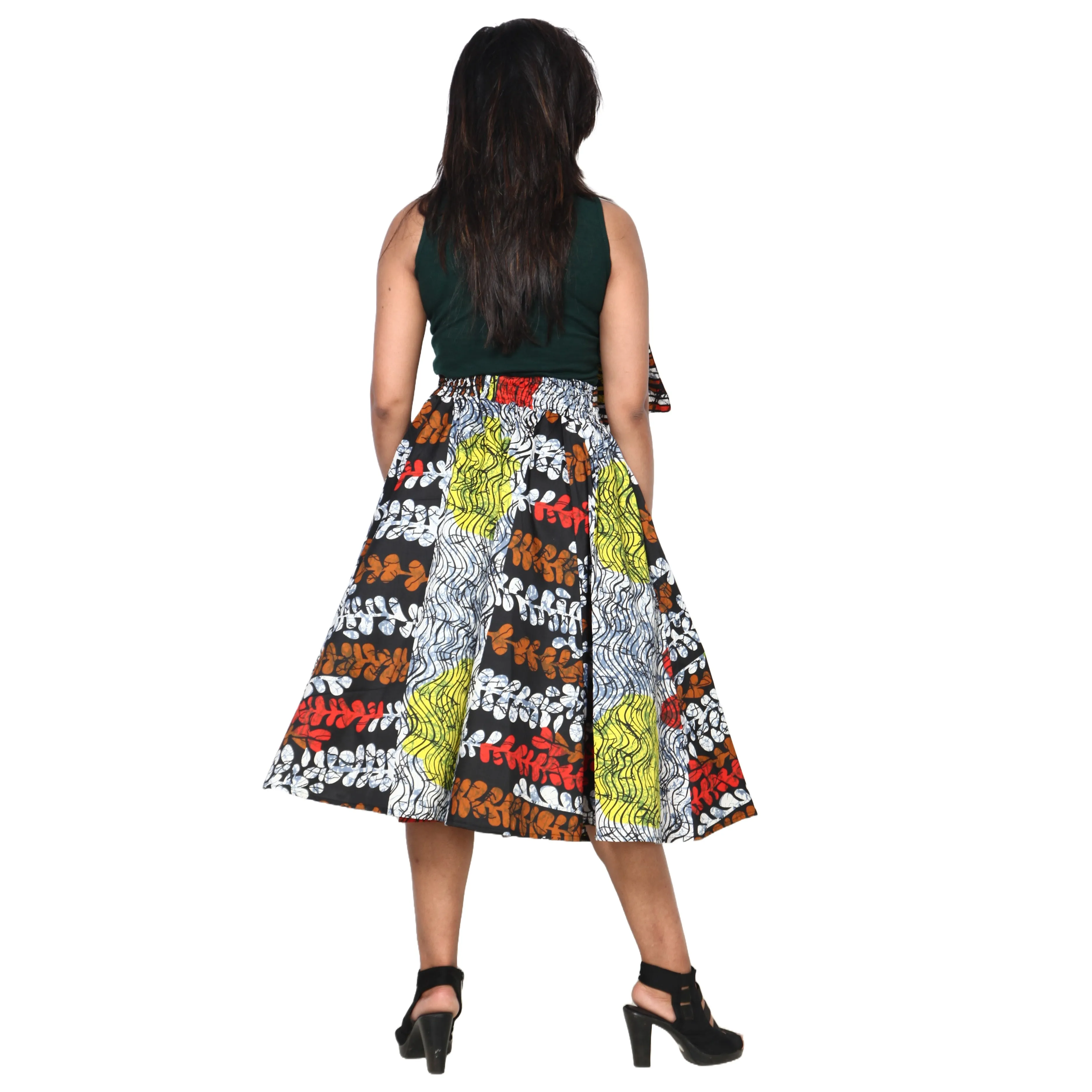 Women's Polycotton Blend Midi Skirt -- FI-R41