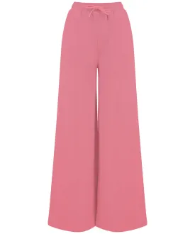 Womens sustainable fashion wide leg joggers | Dusky Pink